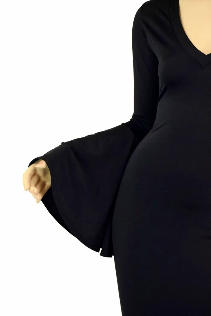 Smooth & Curvy Black Spandex Morticia Dress