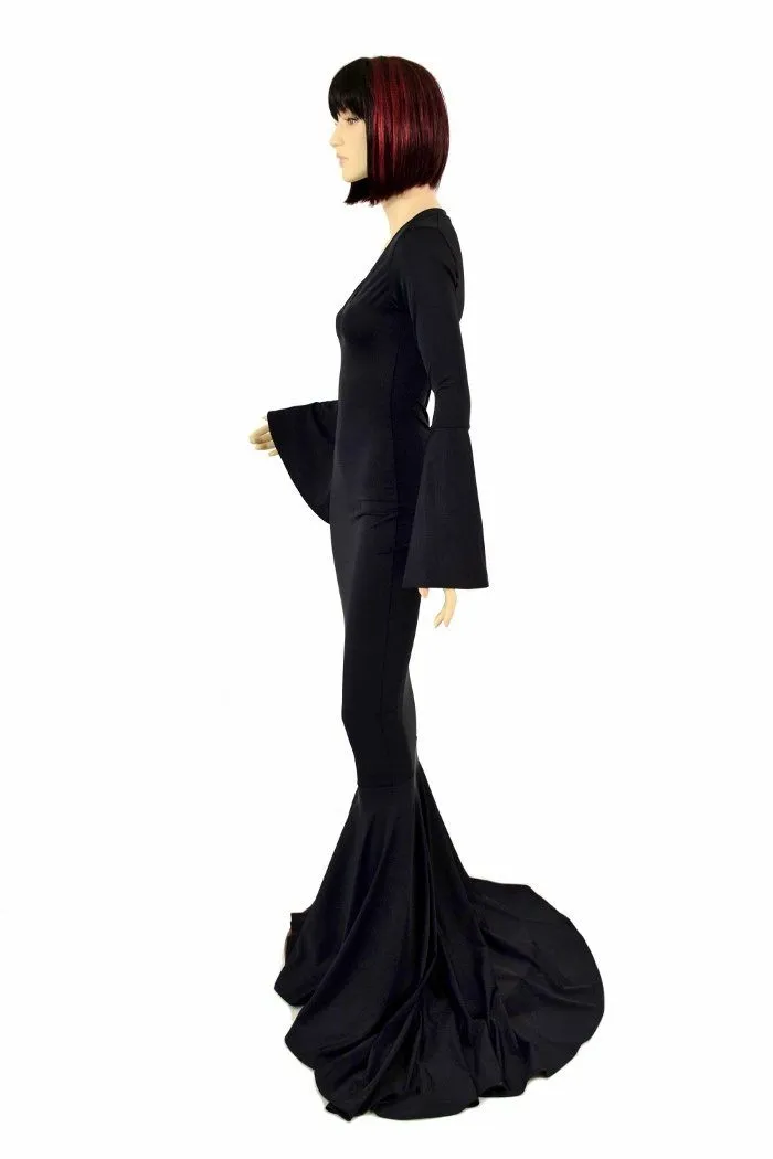 Smooth & Curvy Black Spandex Morticia Dress