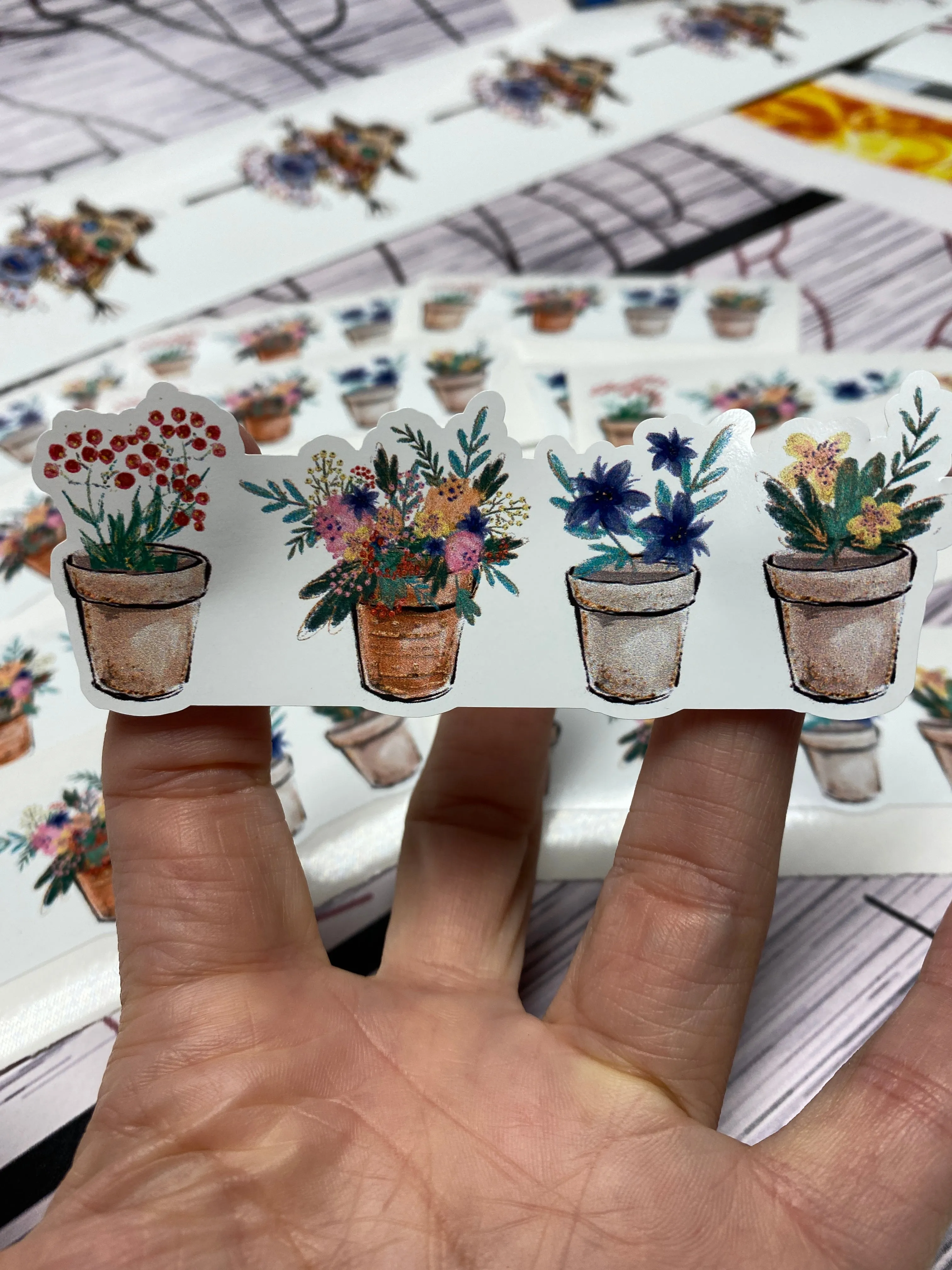Sticker 3F Garden Flower Pots