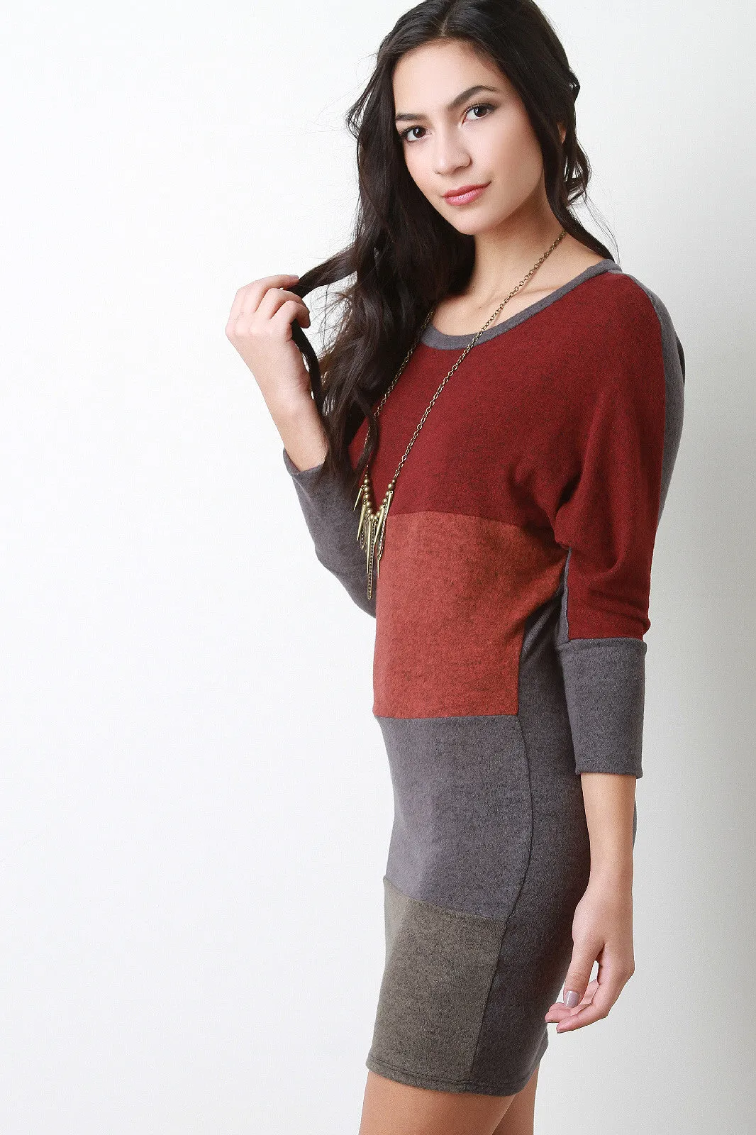 Stripped Dolman Bodycon Dress