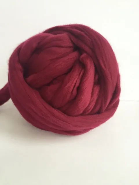 Super Chunky 100% Merino Wool Yarn. Burgundy