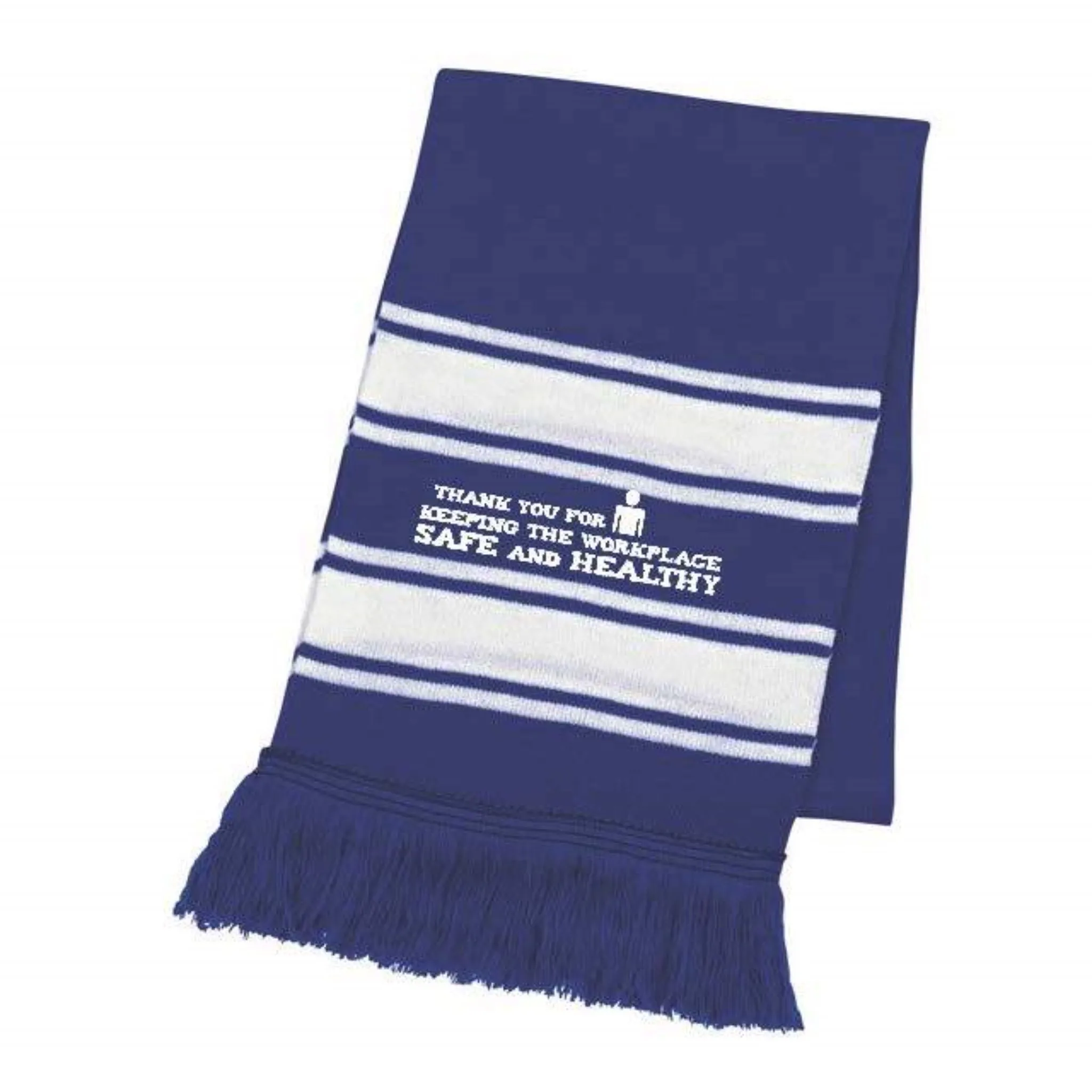 Two-Tone Knit Scarf with Fringe - #400894